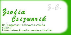 zsofia csizmarik business card